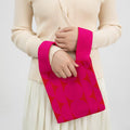 Bolso Tote Rosa Rojo Simétrico de Medio Círculo