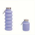 Botella de agua plegable púrpura 500 ml — Portátil y flexible