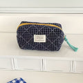 Bolsa octogonal azul marino a cuadros vintage