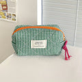 Bolsa octogonal verde a cuadros vintage