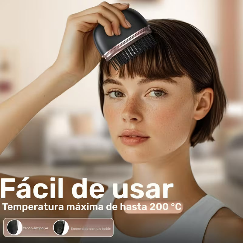 Peine alisador mini inalámbrico negro — Portátil y recargable