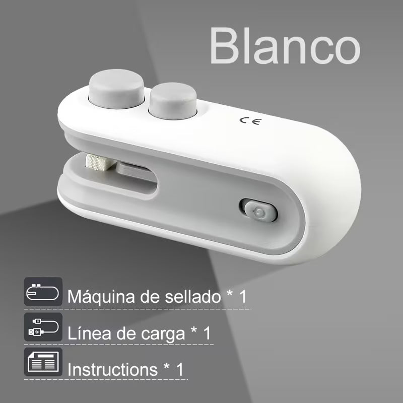 Sellador de Bolsas Mini Blanco Mate 2 en 1